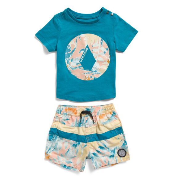 VOLCOM Blue Infant Boys 2pc Swim Shorts Set - Picture 1 of 2